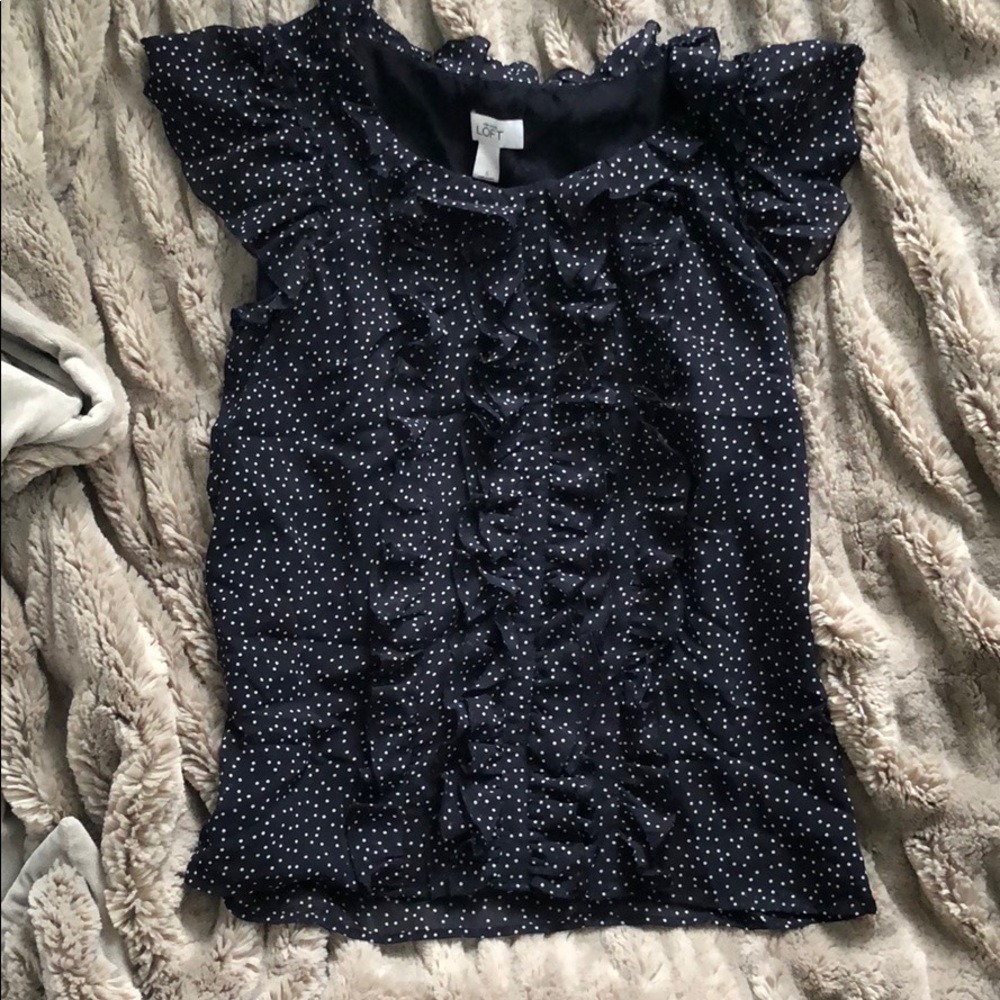 Work polka dot navy top
